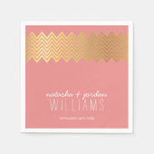 DECOR-Zickzack Goldkorallenmuster Serviette (Vorderseite)