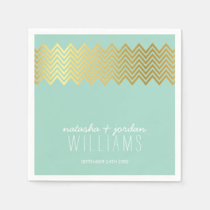 DECOR-Zickzack Muster Goldminze Serviette