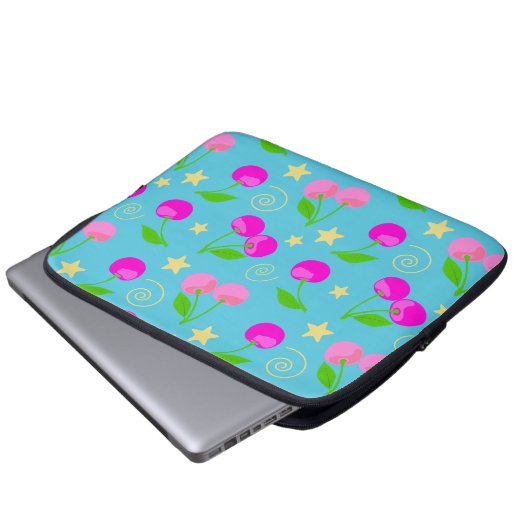 Decora Kei Cute Cherries Pattern Laptopschutzhülle (Vorne Knopf)