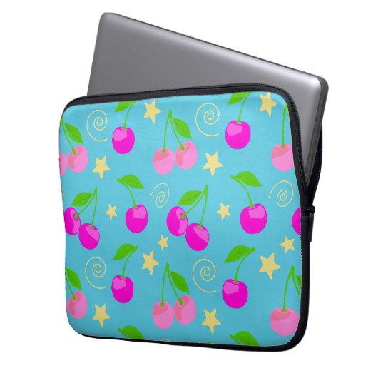 Decora Kei Cute Cherries Pattern Laptopschutzhülle (Vorderseite Links)