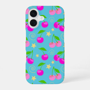 Decora Kei Cute Cherry Regenbogen-Muster iPhone 16 Hülle