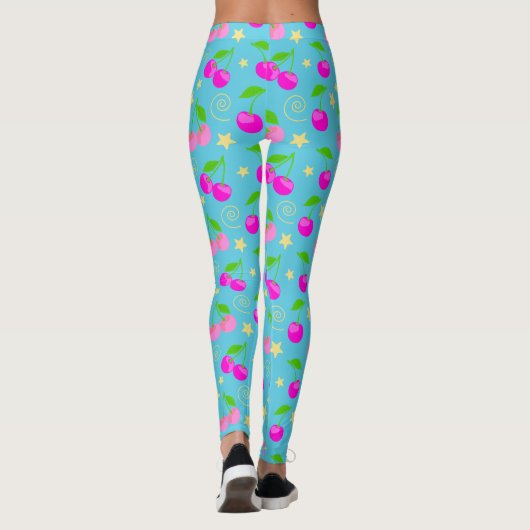 Decora Kei Rainbow Cherry Pattern Leggings (Rückseite)