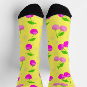 Decora Kei Rainbow Cherry Pattern Yellow Socken (Oben)