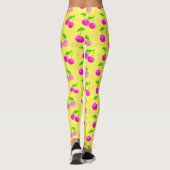 Decora Kei Regenbogen-Kirschmuster Gelb Leggings (Rückseite)