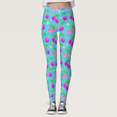 Decora Kei Regenbogen-Kirschmuster Leggings (Vorderseite)