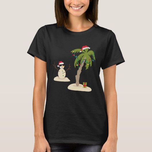 Decorated Christmas Palm Tree Tropical Xmas Coconu T-Shirt (Vorderseite)