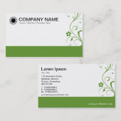 Decorated Footed - Avocado Green Visitenkarte (Vorne/Hinten)