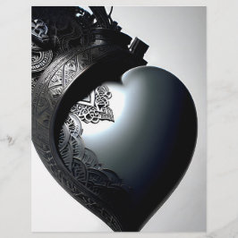 Decorated Iron Heart Romantic Picture. AI Flyer