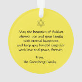 Decoration for the Sukkah Happy Sukkot Ornament (Rückseite)