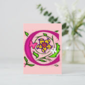 Decorationsbrief C Monogram Postkarte (Stehend Vorderseite)