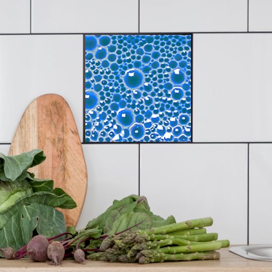 Decorative 4" Fliese mit Bläschen in blauem Glanz