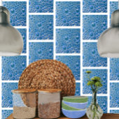 Decorative 4" Fliese mit Bläschen in blauem Glanz