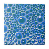 Decorative 4" Fliese mit Bläschen in blauem Glanz (Vorderseite)