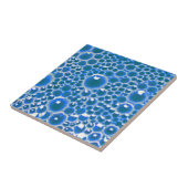 Decorative 4" Fliese mit Bläschen in blauem Glanz (Seite)