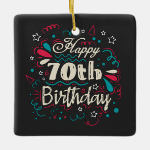 Decorative 70th Birthday Keramikornament