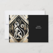 Decorative Abstrakt Black Cat Danke Karte (Rückseite)