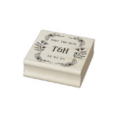 Decorative Art Deco Wooden Monogram Save The Date Gummistempel (Stempel)