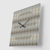 Decorative Artsy Patterned Quadratische Wanduhr (Winkel)