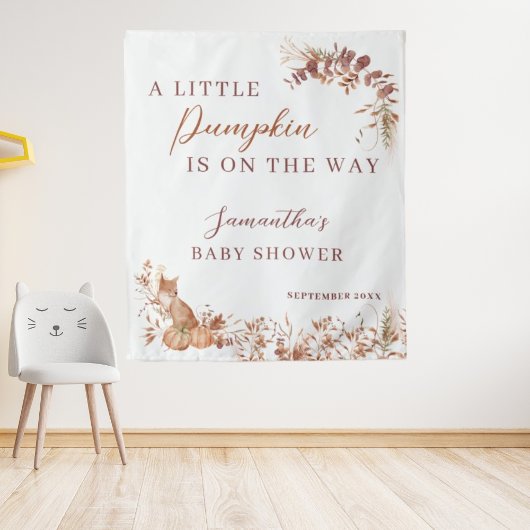 Decorative Autumn Terracotta Fox Pumpkin Wandteppich