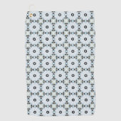 Decorative black and white circular patterned golfhandtuch (Vorderseite)