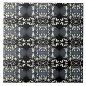Decorative black and white pattern fliese (Vorderseite)