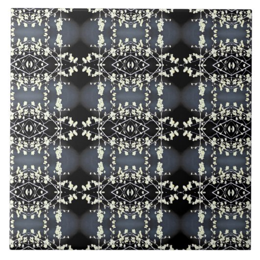 Decorative black and white pattern fliese (Vorderseite)