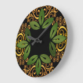 Decorative Blätter mit Blumenmuster Wandklemme Große Wanduhr (Winkel)