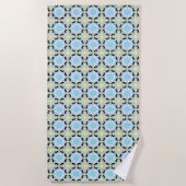 Decorative blue and cream floral patterned strandtuch (Vorderseite)