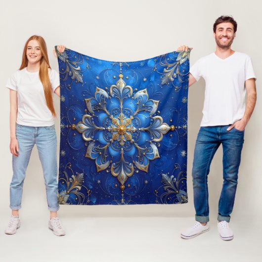 Decorative Blue Gold Fleece Blanket (Beispiel)