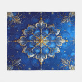 Decorative Blue Gold Fleece Blanket (Vorderseite (Horizontal))