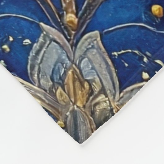 Decorative Blue Gold Fleece Blanket (Ecke)