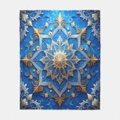Decorative Blue Gold Fleece Blanket (Vorderseite)