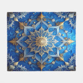 Decorative Blue Gold Fleece Blanket (Vorderseite (Horizontal))