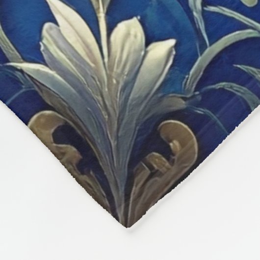 Decorative Blue Gold Fleece Blanket (Ecke)