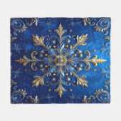 Decorative Blue Gold Fleece Blanket (Vorderseite (Horizontal))