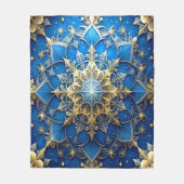 Decorative Blue Gold Fleece Blanket (Vorderseite)