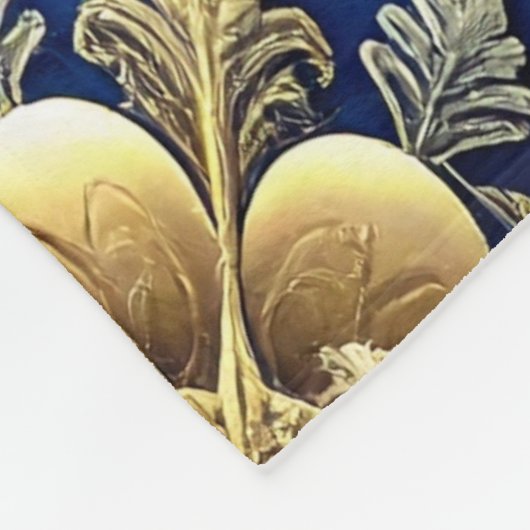 Decorative Blue Gold Fleece Blanket (Ecke)