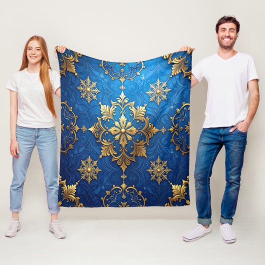 Decorative Blue Gold Fleece Blanket (Beispiel)