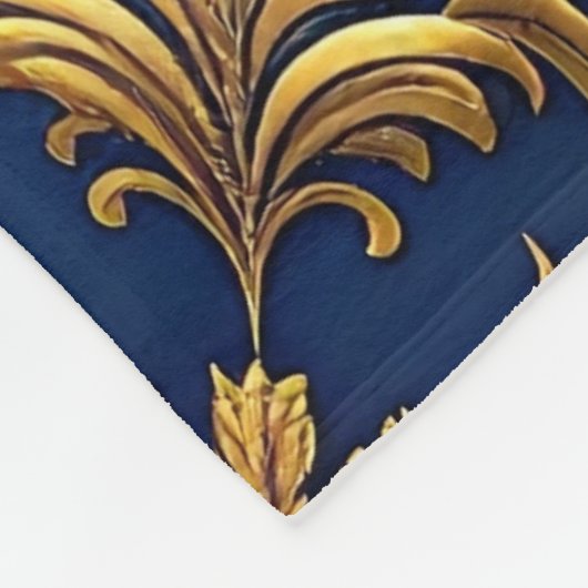 Decorative Blue Gold Fleece Blanket (Ecke)
