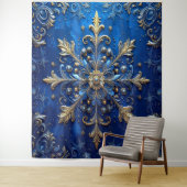 Decorative Blue Gold Holiday Backdrop Wandteppich (Beispiel)