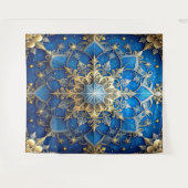 Decorative Blue Gold Holiday Backdrop Wandteppich (Vorderseite (Horizontal))