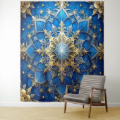 Decorative Blue Gold Holiday Backdrop Wandteppich (Beispiel)
