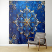 Decorative Blue Gold Holiday Backdrop Wandteppich (Beispiel)
