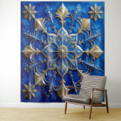Decorative Blue Gold Holiday Backdrop Wandteppich (Beispiel)
