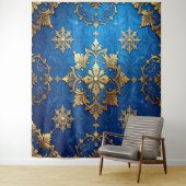 Decorative Blue Gold Holiday Backdrop Wandteppich (Beispiel)