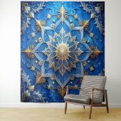 Decorative Blue Gold Holiday Backdrop Wandteppich (Beispiel)