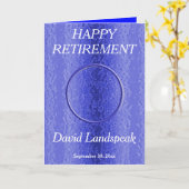 Decorative Blue Metal 1 Foto Collage Pensionierung Karte (Gelbe Blume)