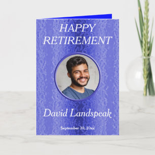 Decorative Blue Metal 1 Foto Collage Pensionierung Karte