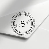 Decorative Blühtest Chic Circle Monogram Address Permastempel