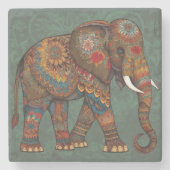 Decorative Boho Elephant Artwork Steinuntersetzer (Vorderseite)